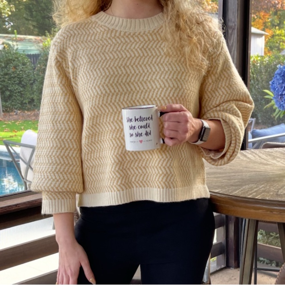 Yellow knit sweater